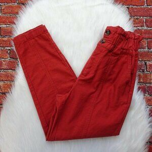 Who What Wear High Waist Pants Burnt Orange Cotton Tapered Modern Fit Casual 2
